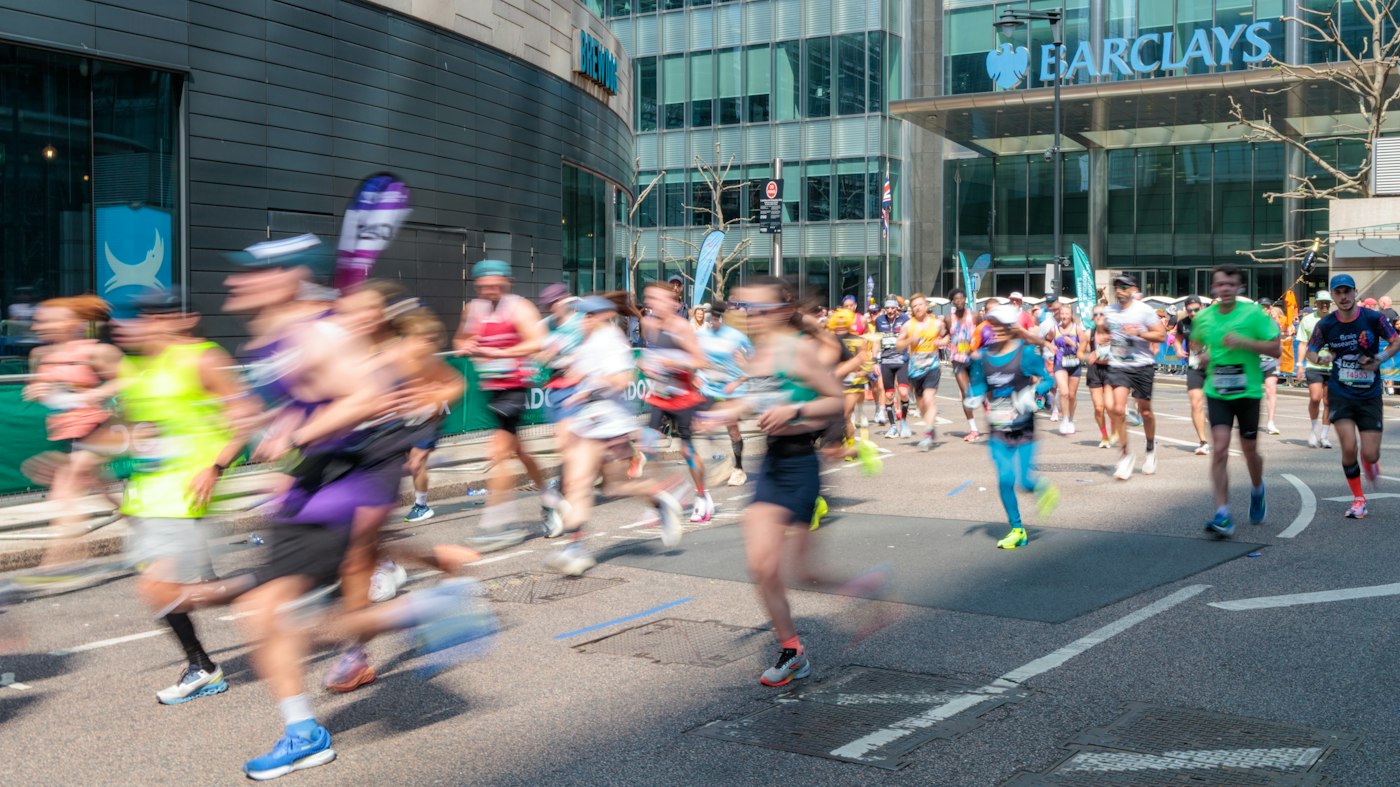 Runners taking part in an organised marathon event